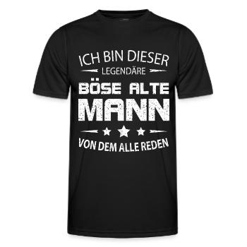 böser alter Mann - Männer Funktions-T-Shirt - Schwarz - Vorne - AI Model Male 178 dark (178cm)