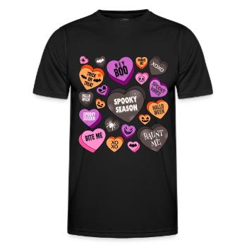 Halloween Hearts. - Men's Functional T-Shirt - black - Front - AI Model Male 178 dark (178cm)
