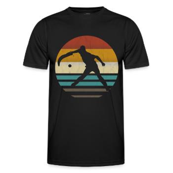 Jai Alai Sports Rétro vintage Cesta-Punta, Pelota - T-shirt sport Homme - noir - Devant - AI Model Male 178 dark (178cm)