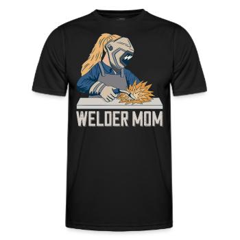 Welder Mama for welders and - Men's Functional T-Shirt - black - Front - AI Model Male 178 dark (178cm)