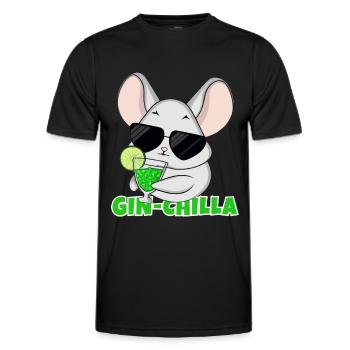 Gin- Chinchilla Gin - Männer Funktions-T-Shirt - Schwarz - Vorne - AI Model Male 178 dark (178cm)