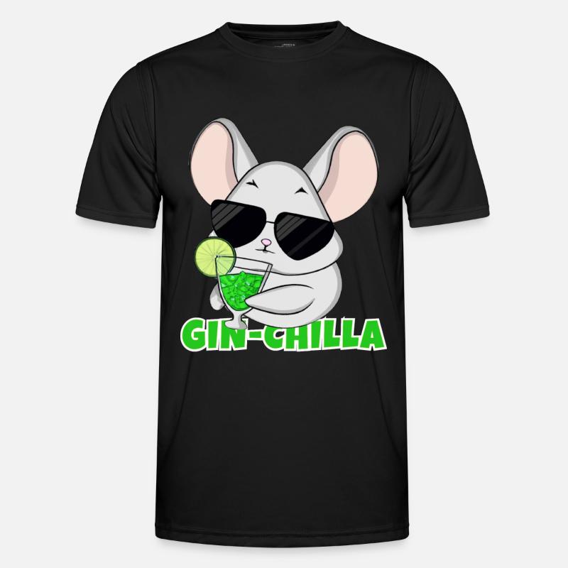 Gin- Chinchilla Gin - Männer Funktions-T-Shirt - Schwarz