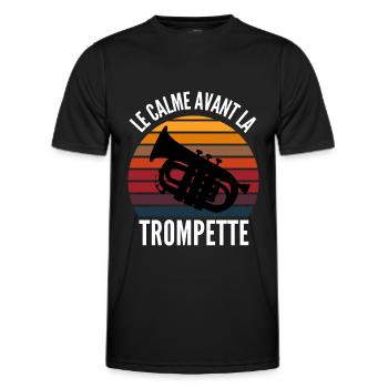 le calme avant la trompette - T-shirt sport Homme - noir - Devant - AI Model Male 178 dark (178cm)