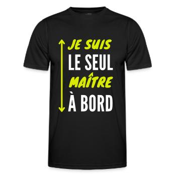 Je suis le seul maître à bord - T-shirt sport Homme - noir - Devant - AI Model Male 178 dark (178cm)