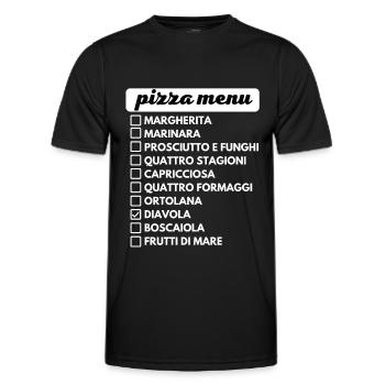 pizza menu choix de pizza - T-shirt sport Homme - noir - Devant - AI Model Male 178 dark (178cm)