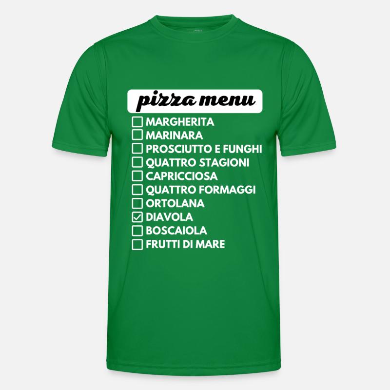 pizza menu choix de pizza T-shirt sport Homme