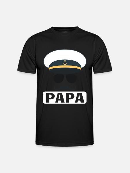 PAPA CAPITAINE DE NAVIRE - T-shirt sport Homme - noir