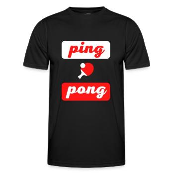 Ping Pong Rouge et Blanc - T-shirt sport Homme - noir - Devant - AI Model Male 178 dark (178cm)