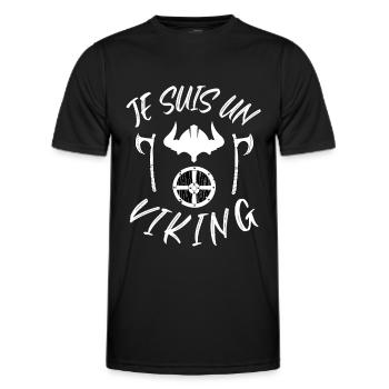 je suis un Viking - Hache Casque et Bouclier - T-shirt sport Homme - noir - Devant - AI Model Male 178 dark (178cm)