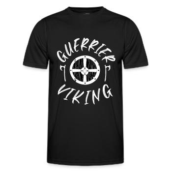 GUERRIER VIKING HACHES ET BOUCLIER - T-shirt sport Homme - noir - Devant - AI Model Male 178 dark (178cm)
