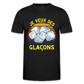 Je veux des glaçons - T-shirt sport Homme - noir - Devant - AI Model Male 178 dark (178cm)