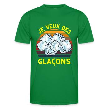 Je veux des glaçons - T-shirt sport Homme - vert - Devant - AI Model Male 178 dark (178cm)