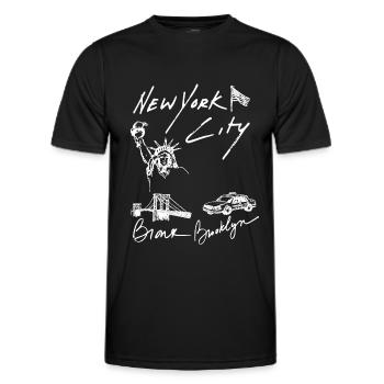 NY NEW YORK CITY USA STATUE LIBERTÉ AMERIQUE - T-shirt sport Homme - noir - Devant - AI Model Male 178 dark (178cm)