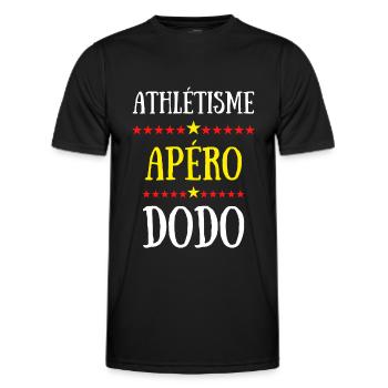 athlétisme apéro dodo - T-shirt sport Homme - noir - Devant - AI Model Male 178 dark (178cm)