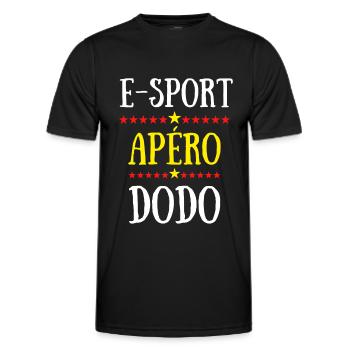 ESport apéro dodo - T-shirt sport Homme - noir - Devant - AI Model Male 178 dark (178cm)