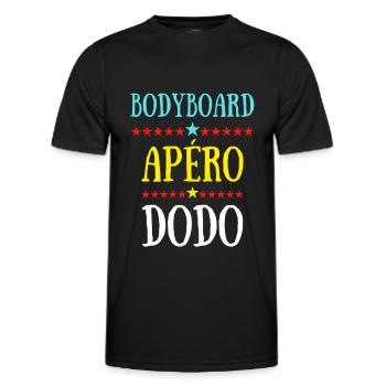 bodyboard apéro dodo - T-shirt sport Homme - noir - Devant - AI Model Male 178 dark (178cm)