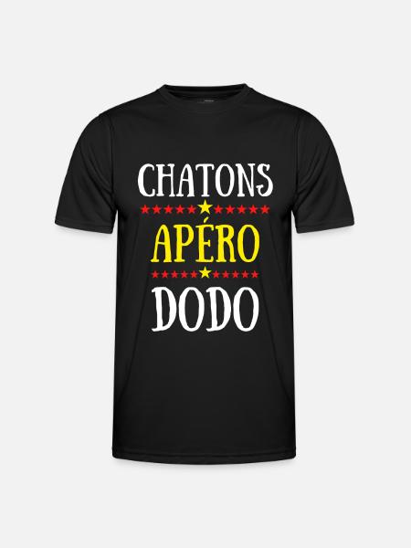 chatons apéro dodo - T-shirt sport Homme - noir