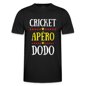 cricket apéro dodo - T-shirt sport Homme - noir - Devant - AI Model Male 178 dark (178cm)
