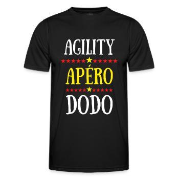 agility apéro dodo - T-shirt sport Homme - noir - Devant - AI Model Male 178 dark (178cm)