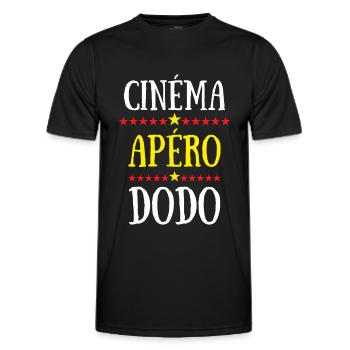 cinéma apéro dodo - T-shirt sport Homme - noir - Devant - AI Model Male 178 dark (178cm)