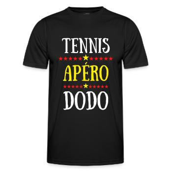 tennis apéro dodo - T-shirt sport Homme - noir - Devant - AI Model Male 178 dark (178cm)