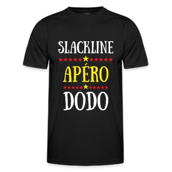 slackline apéro dodo - T-shirt sport Homme - noir - Devant - AI Model Male 178 dark (178cm)
