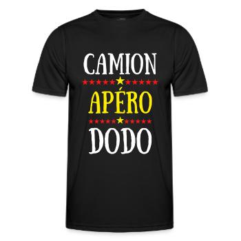 camion apéro dodo - T-shirt sport Homme - noir - Devant - AI Model Male 178 dark (178cm)