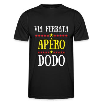 via ferrata apéro dodo - T-shirt sport Homme - noir - Devant - AI Model Male 178 dark (178cm)