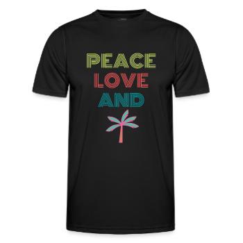 PEACE LOVE AND PALMIERS - T-shirt sport Homme - noir - Devant - AI Model Male 178 dark (178cm)