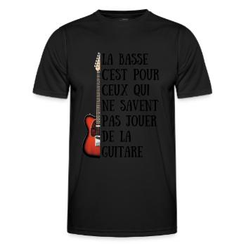 LA BASSE EST POUR CEUX QUI NE SAVENT PAS ... - T-shirt sport Homme - noir - Devant - AI Model Male 178 dark (178cm)
