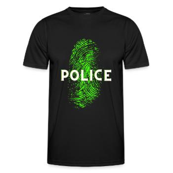 POLICE SCIENTIFIQUE EMPREINTE DIGITALE ADN - T-shirt sport Homme - noir - Devant - AI Model Male 178 dark (178cm)