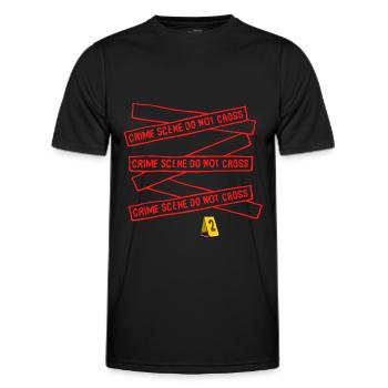 DÉTECTIVE POLICE LINES INDICE ENQUÊTE - T-shirt sport Homme - noir - Devant - AI Model Male 178 dark (178cm)