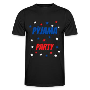 PYJAMA PARTY BLEU BLANC ROUGE ÉTOILES - T-shirt sport Homme - noir - Devant - AI Model Male 178 dark (178cm)