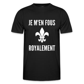 JE M EN FOUS ROYALEMENT - FLEUR DE LYS - T-shirt sport Homme - noir - Devant - AI Model Male 178 dark (178cm)