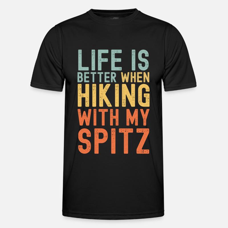 Spitz Wanderhund retro - Männer Funktions-T-Shirt - Schwarz
