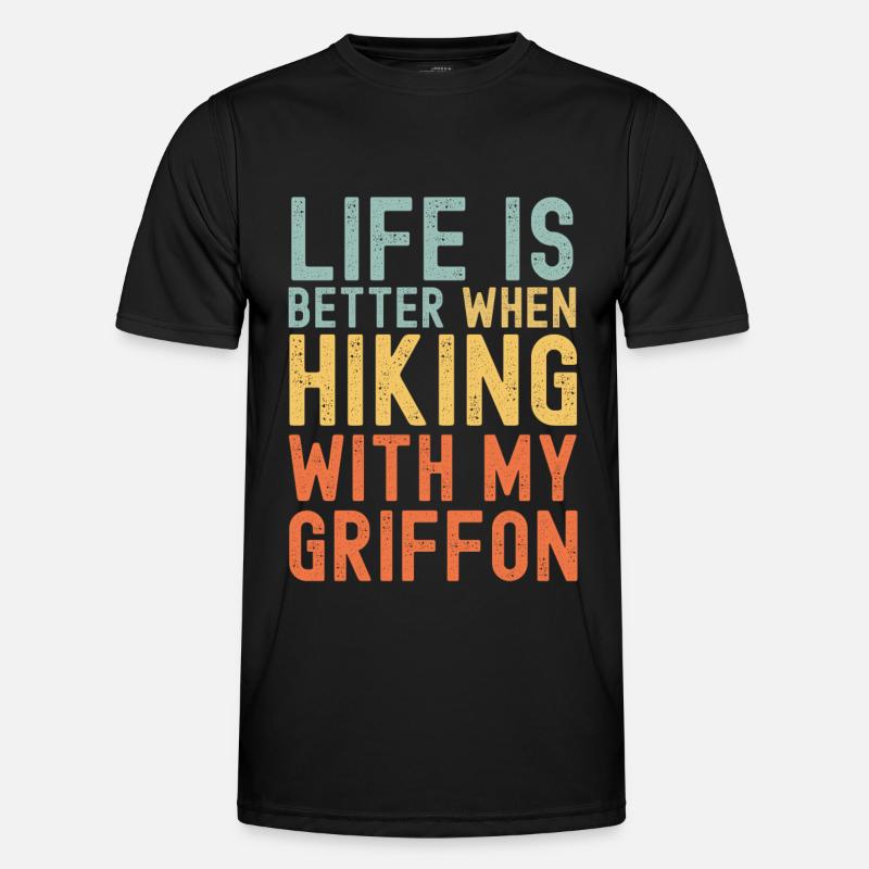 Griffon Wanderhund retro Männer Funktions-T-Shirt