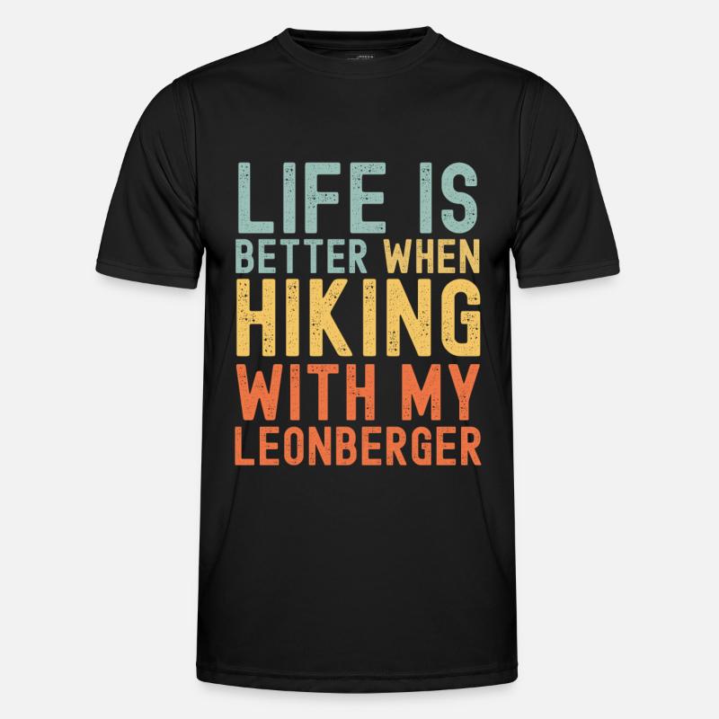 Leonberger Chien de randonnée rétro T-shirt sport Homme