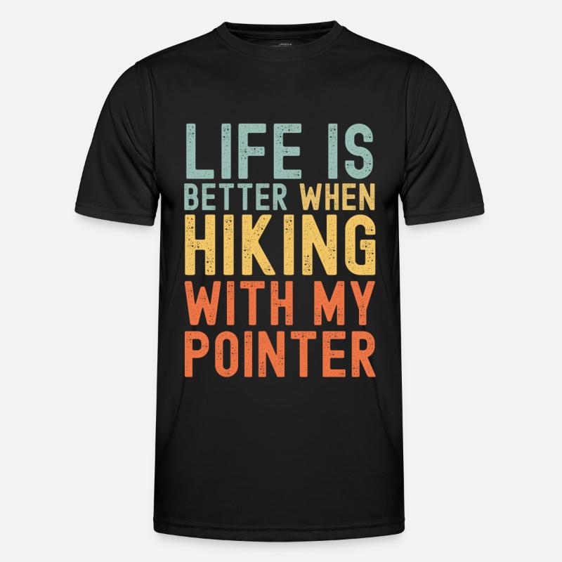 Pointer Wanderhund retro - Männer Funktions-T-Shirt - Schwarz