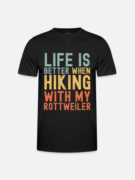 Rottweiler Hiking dog retro - Men's Functional T-Shirt - black