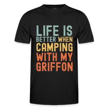 Griffon Camping rétro vintage - T-shirt sport Homme - noir - Devant - AI Model Male 178 dark (178cm)