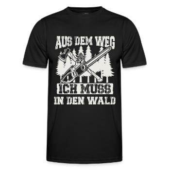 Aus dem Weg ich muss in den Wald - Männer Funktions-T-Shirt - Schwarz - Vorne - AI Model Male 178 dark (178cm)