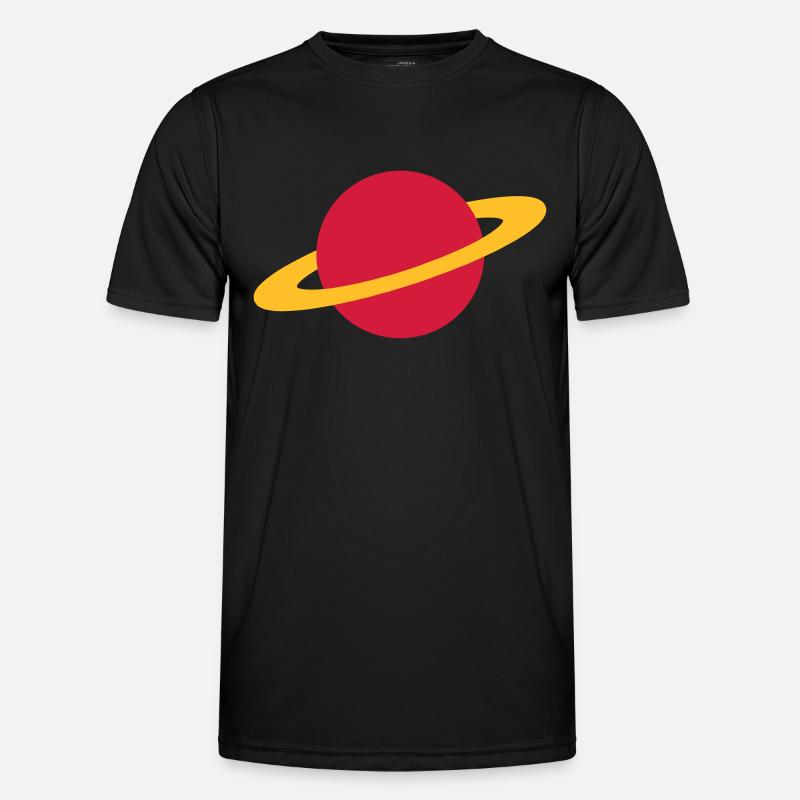 Planet / planet / planète / Saturn - Männer Funktions-T-Shirt - Schwarz