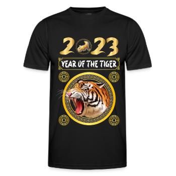 Year of the Tiger 2023 - Chinesisches Neujahrsfest - Männer Funktions-T-Shirt - Schwarz - Vorne - AI Model Male 178 dark (178cm)
