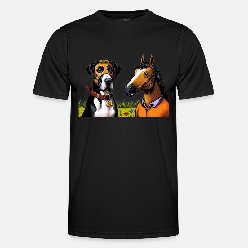 Duo chien et cheval de compagnie T-shirt sport Homme