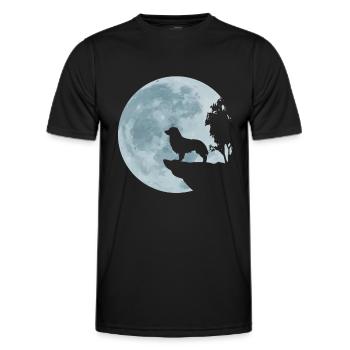 Australien Shepherd Chien Aussie Pleine Lune cadeau - T-shirt sport Homme - noir - Devant - AI Model Male 178 dark (178cm)