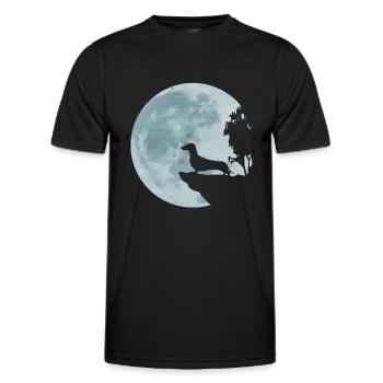 Teckel Teckel Chien de toit chasse lune chasseur cadeau - T-shirt sport Homme - noir - Devant - AI Model Male 178 dark (178cm)