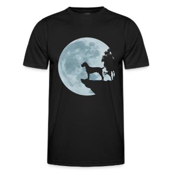 Cadeau allemand de chasseur de chien de chasse de pleine lune de pointeur à poil dur - T-shirt sport Homme - noir - Devant - AI Model Male 178 dark (178cm)