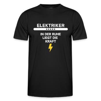 Elektriker / In der Ruhe liegt die Kraft - Männer Funktions-T-Shirt - Schwarz - Vorne - AI Model Male 178 dark (178cm)