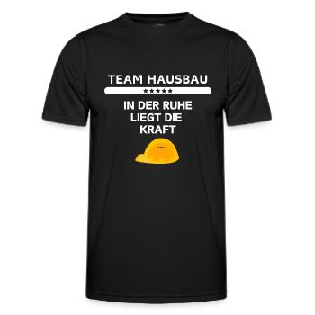 Team Hausbau - Männer Funktions-T-Shirt - Schwarz - Vorne - AI Model Male 178 dark (178cm)
