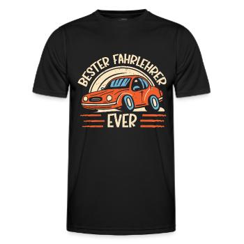 Fahrlehrer Geschenk Fahrschule Lehrer Spruch - Männer Funktions-T-Shirt - Schwarz - Vorne - AI Model Male 178 dark (178cm)